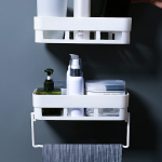Best Plastic Rectangular Multipurpose Wall Shelves with Towel Hanger Shelf Review India 2022